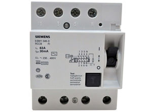 Iluminat УЗО - 3-фазный 63 A, 30мA(0,03A), Siemens, 5SM1...